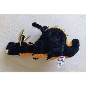 GANZ Webkinz Lava Dragon Plush Toy Stuffed Animal 11" Black Orange. NO CODE